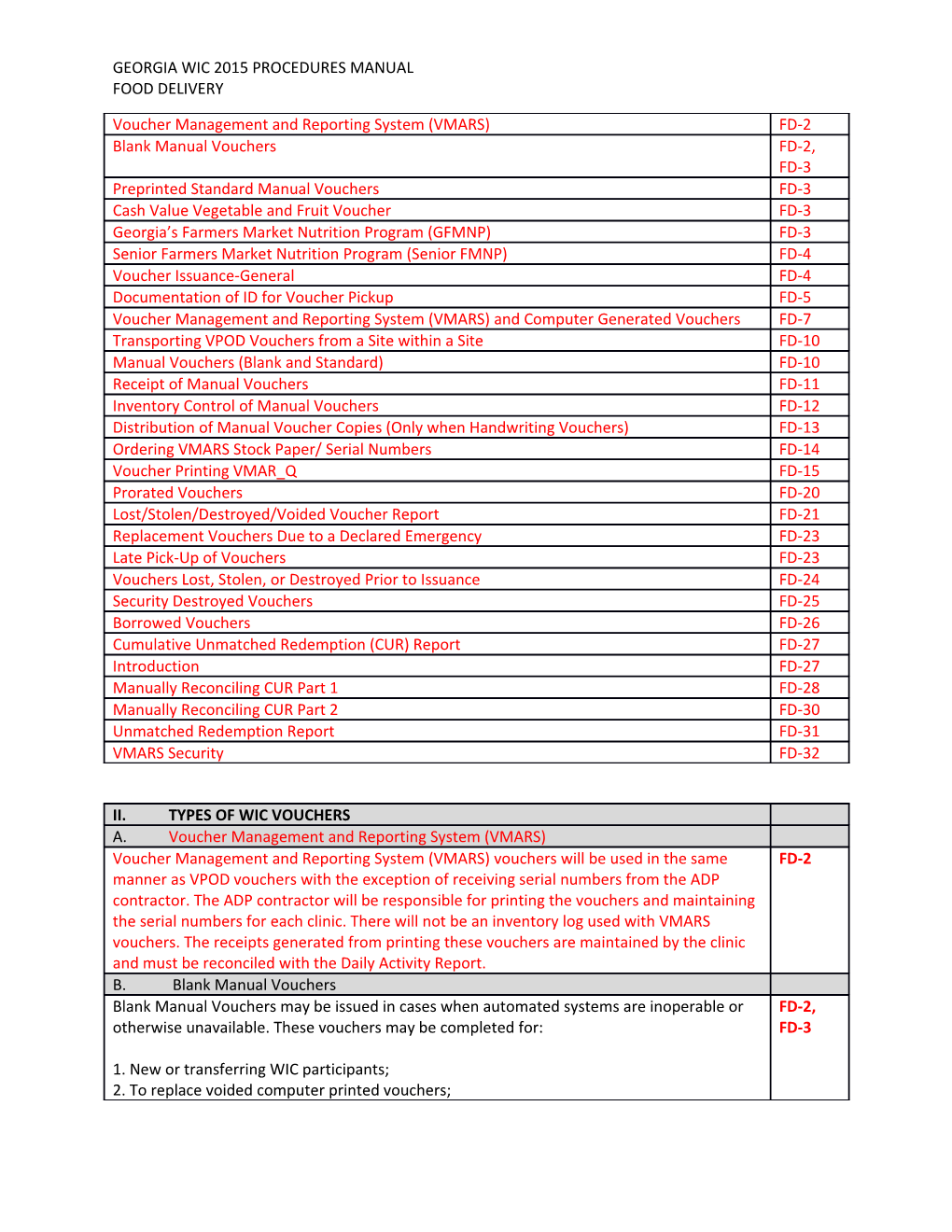 Georgia Wic 2015 Procedures Manual