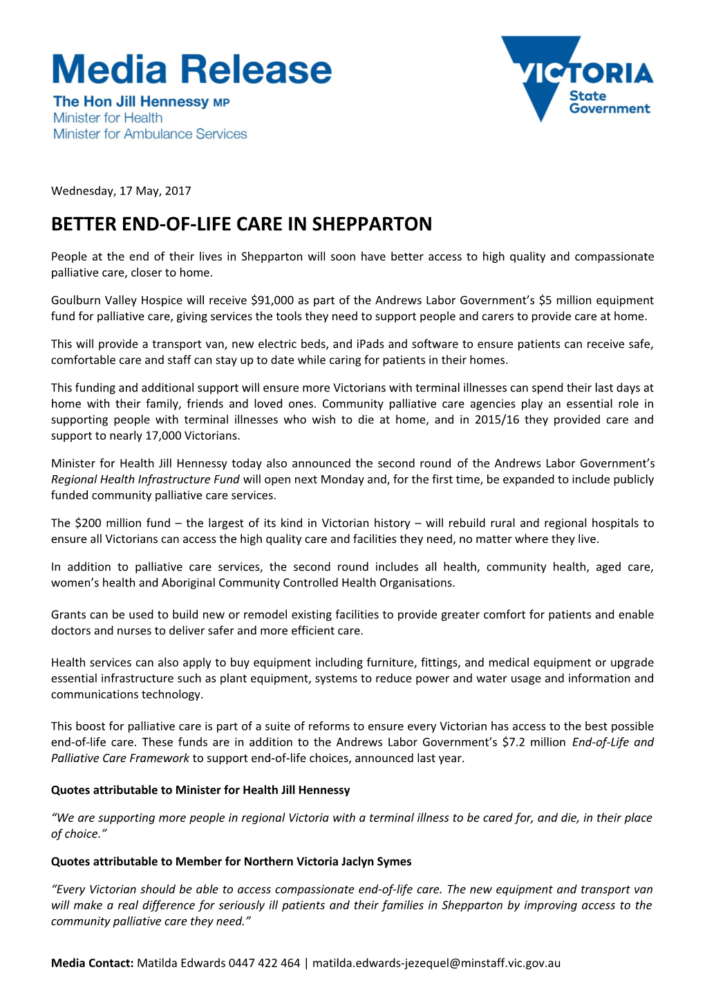 Better End-Of-Life Care in Shepparton