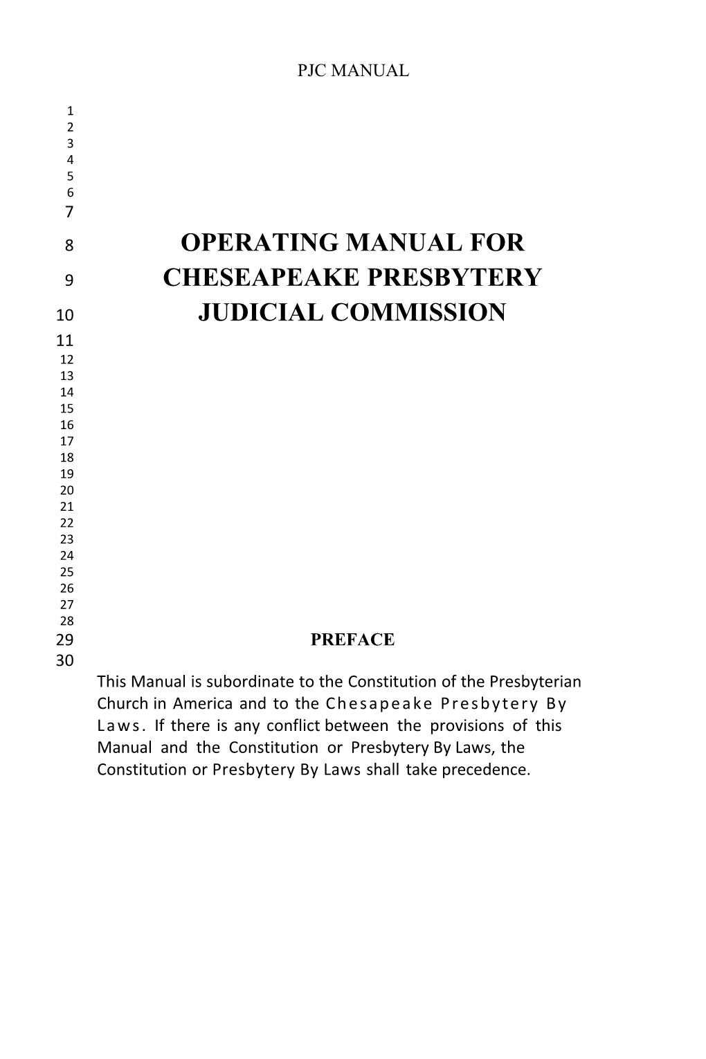 Operating Manual For