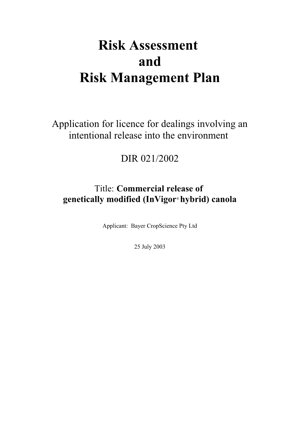 Risk Assessment s1