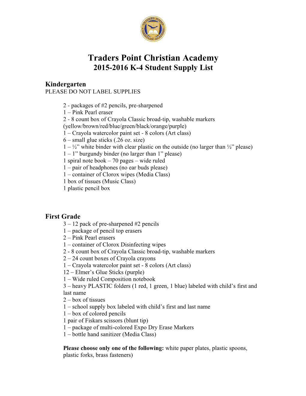 Traders Point Christian Academy