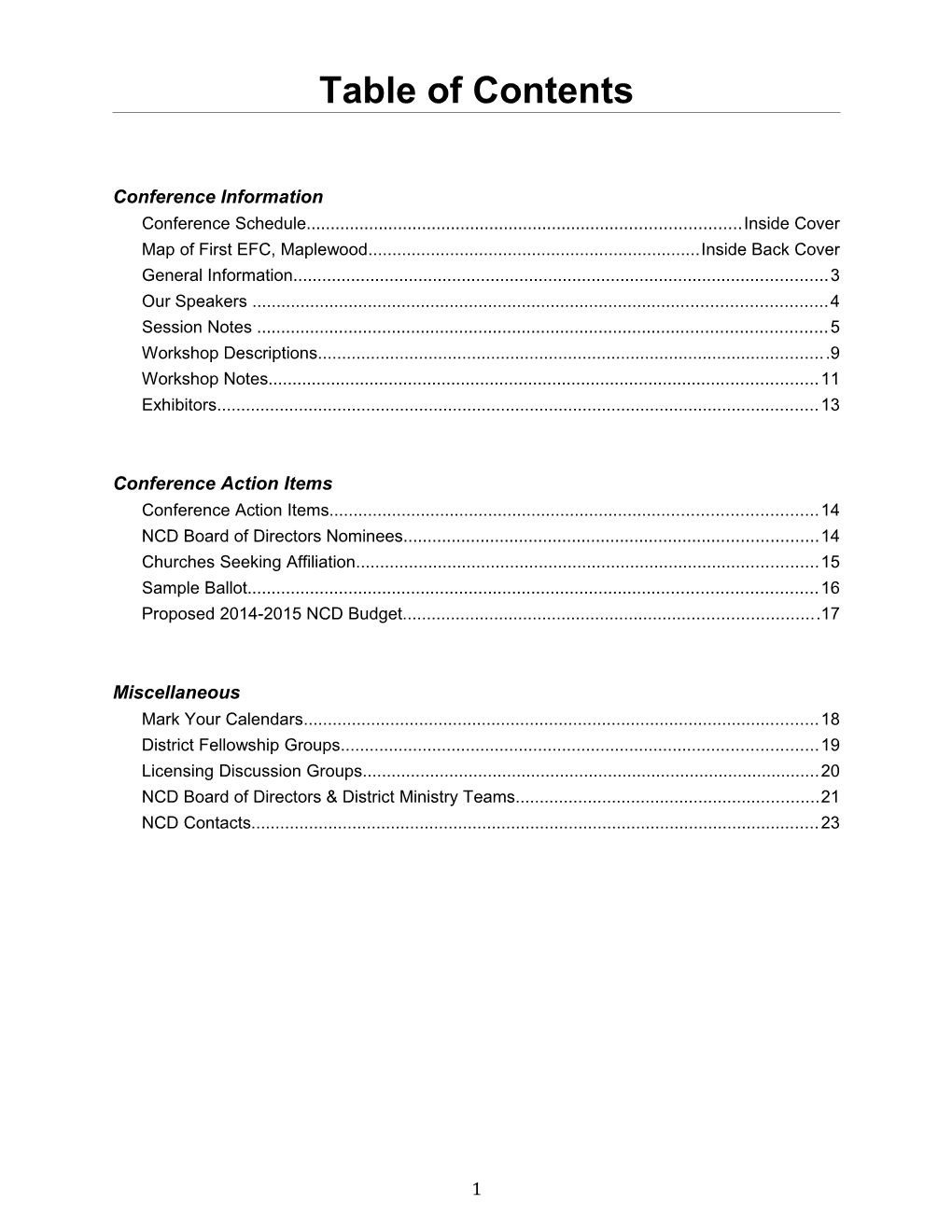 Table of Contents s307