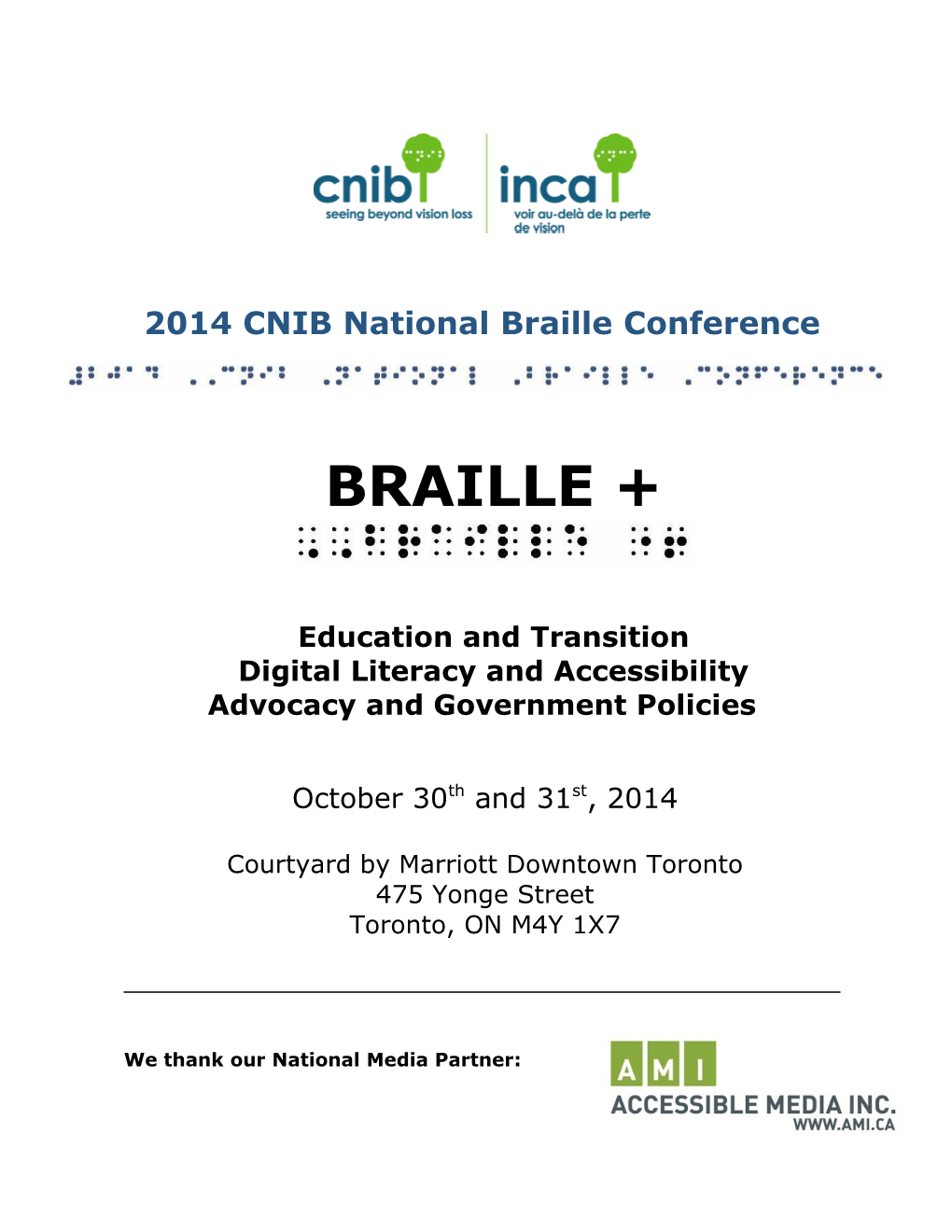 2014 Cnib National Braille Conference