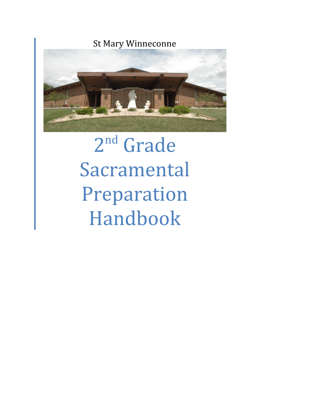 2Nd Grade Sacramental Preparation Handboo