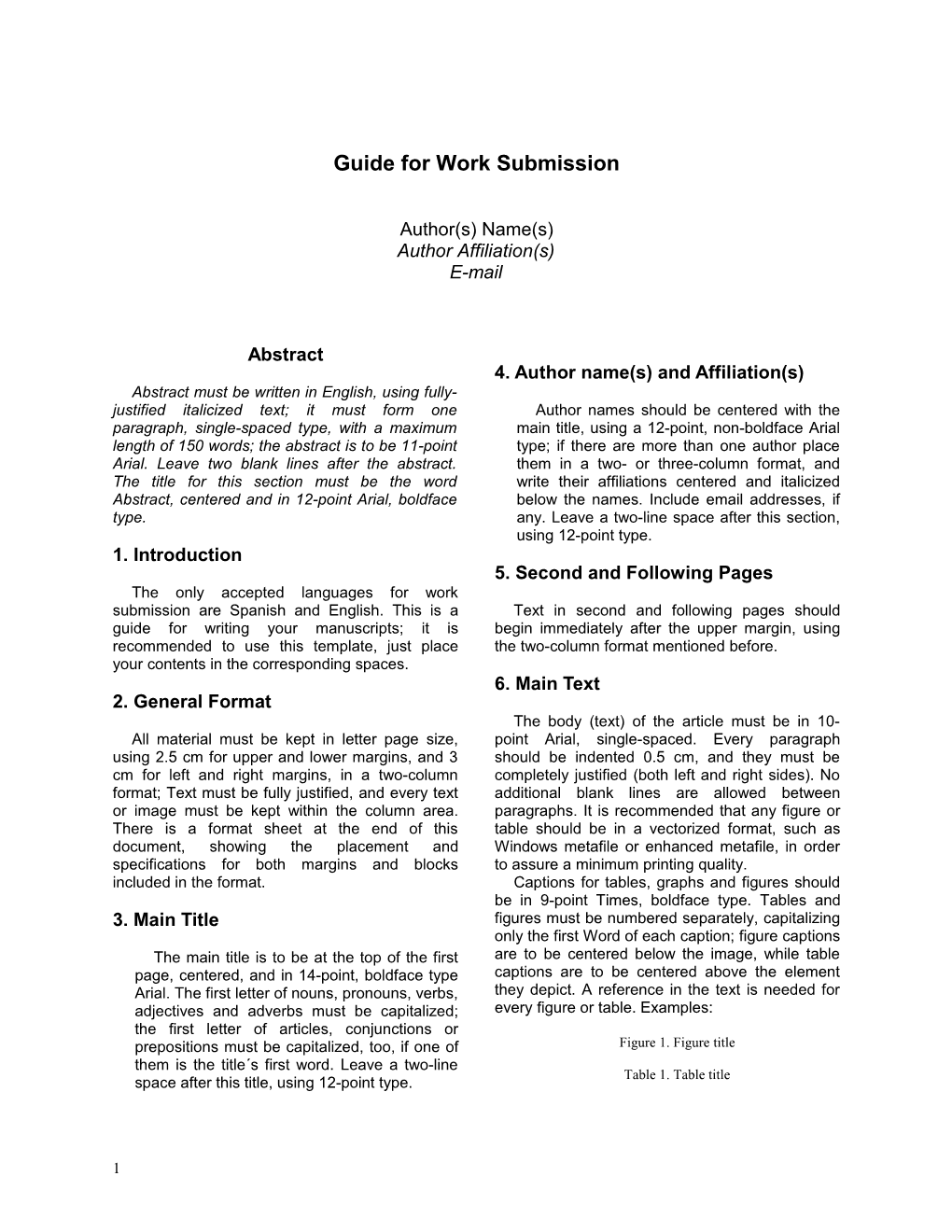 Guide for Work Submission