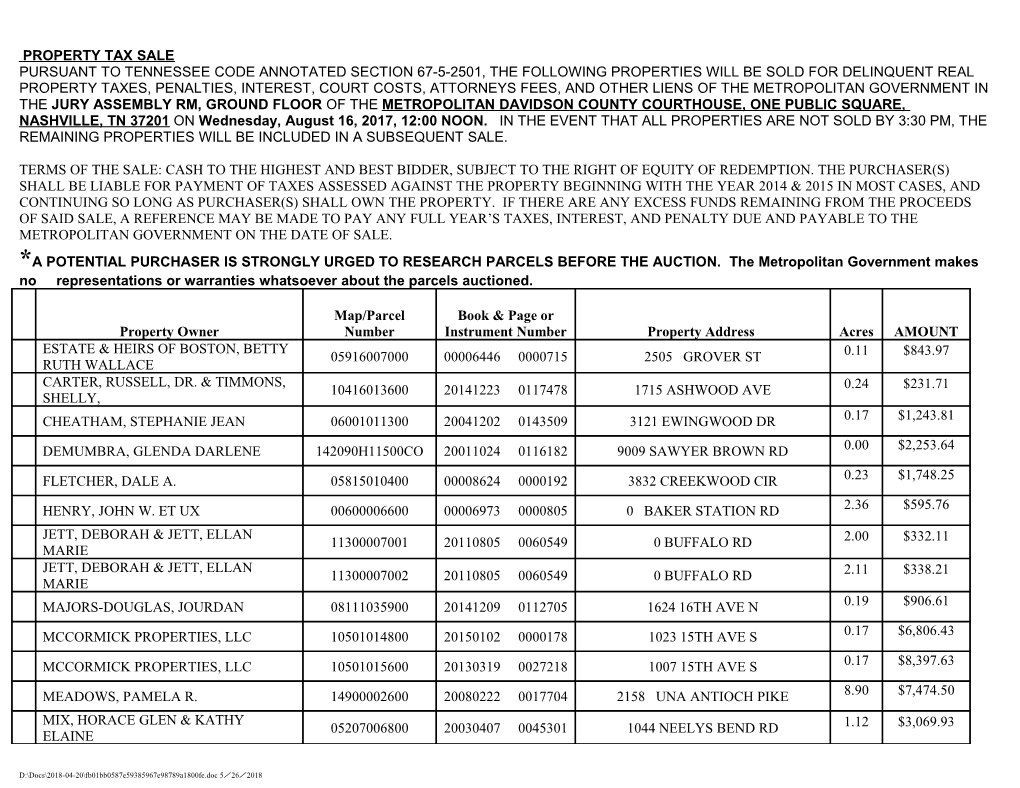 Property Tax Sale s2