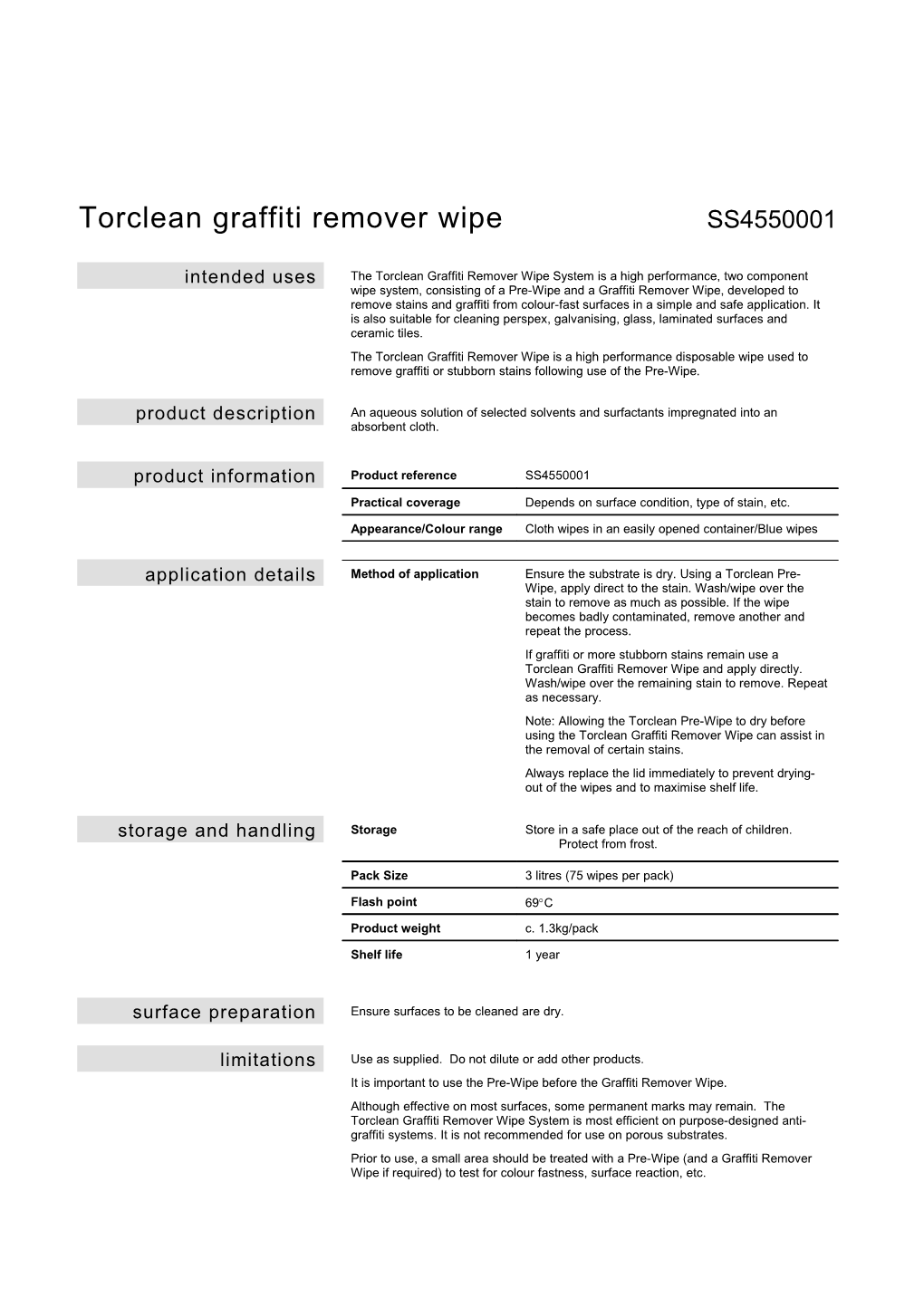 Torclean G Graffiti Remover