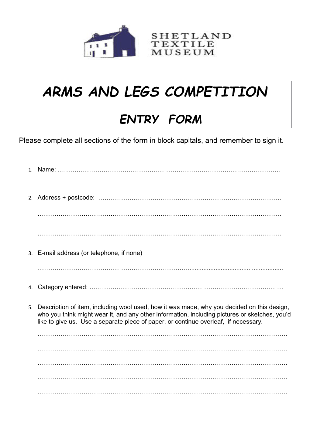 Arms and Legs Competition