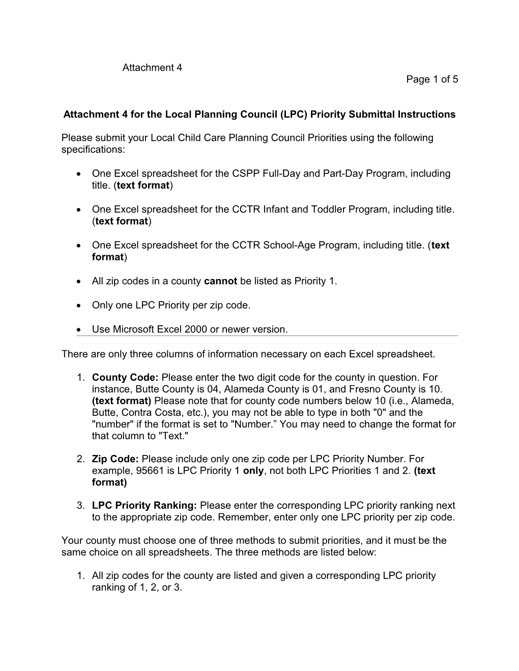 MB 15-04 LPC Priorities Submittal - Child Development (CA Dept of Education)