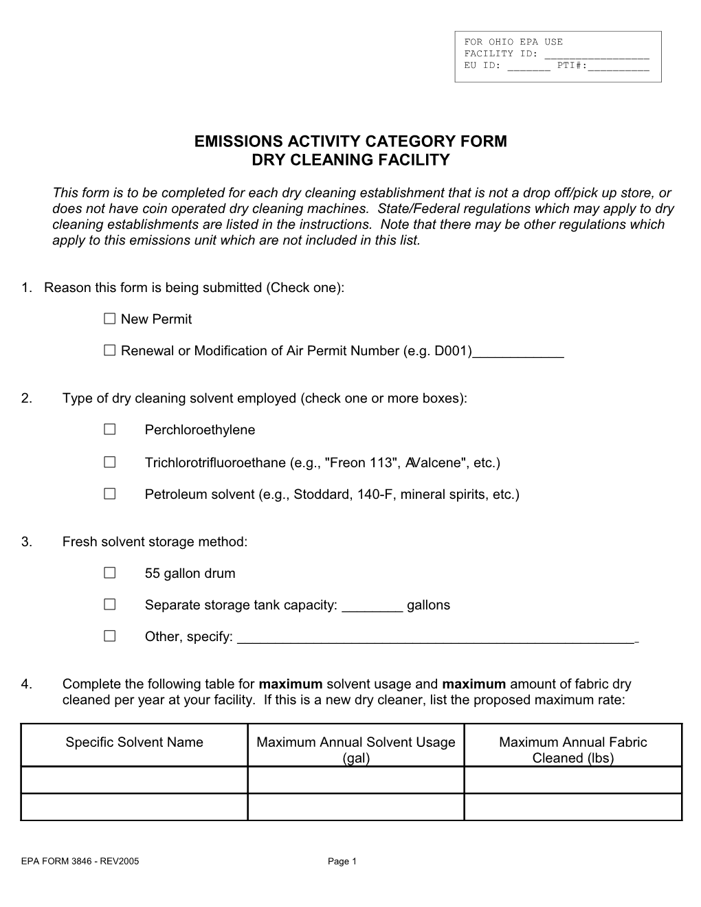 Emissions Activity Category Form s2