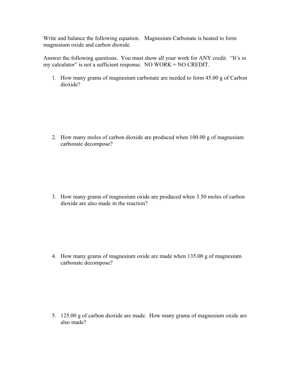 Write and Balance the Following Equation