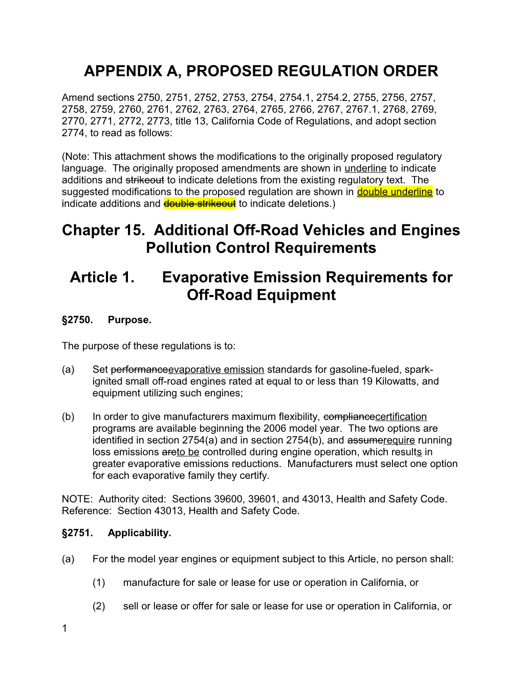 Notice Package for Small Off-Road Engines (SORE) Regulation