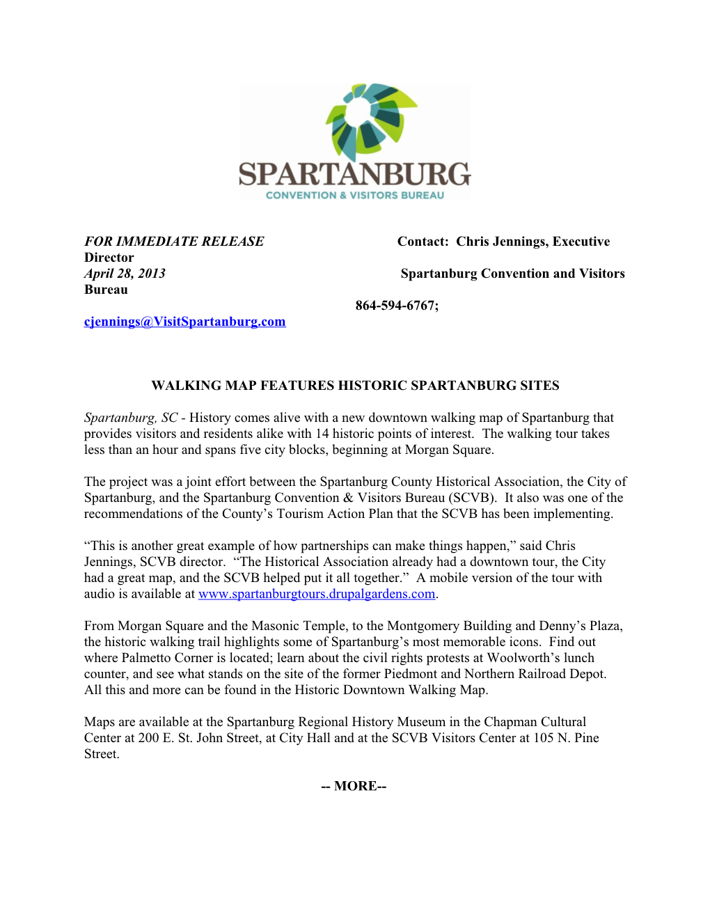 History Comes Alive with a New Downtown Walking Map of Spartanburg That Provides Visitors