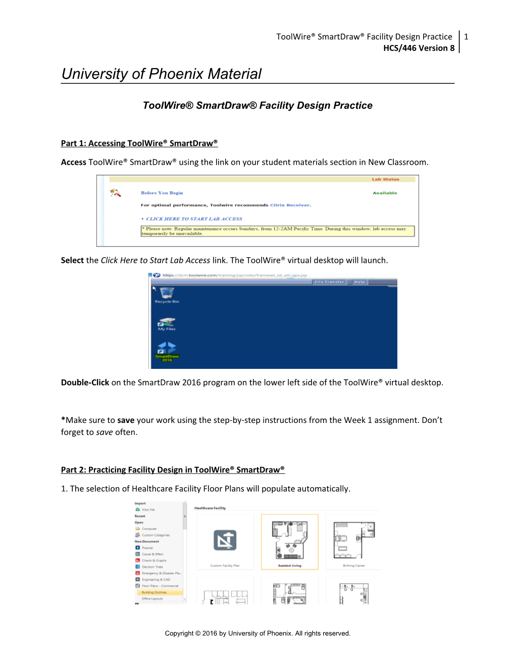 Toolwire Smartdraw Facility Design Practice