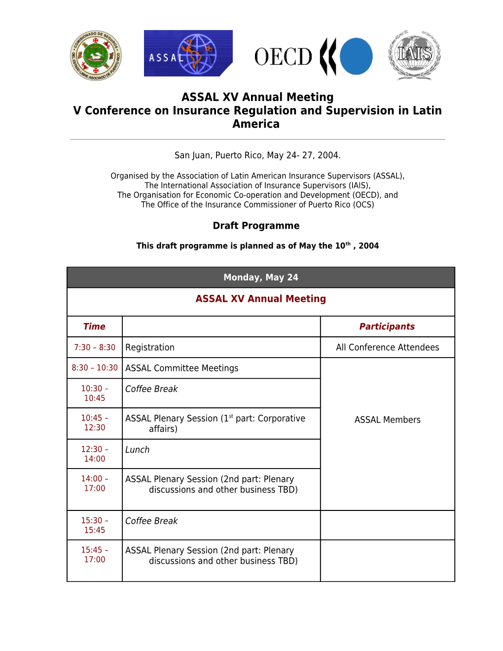Seminario Ejecutivo IAIS-ASSAL-OECD