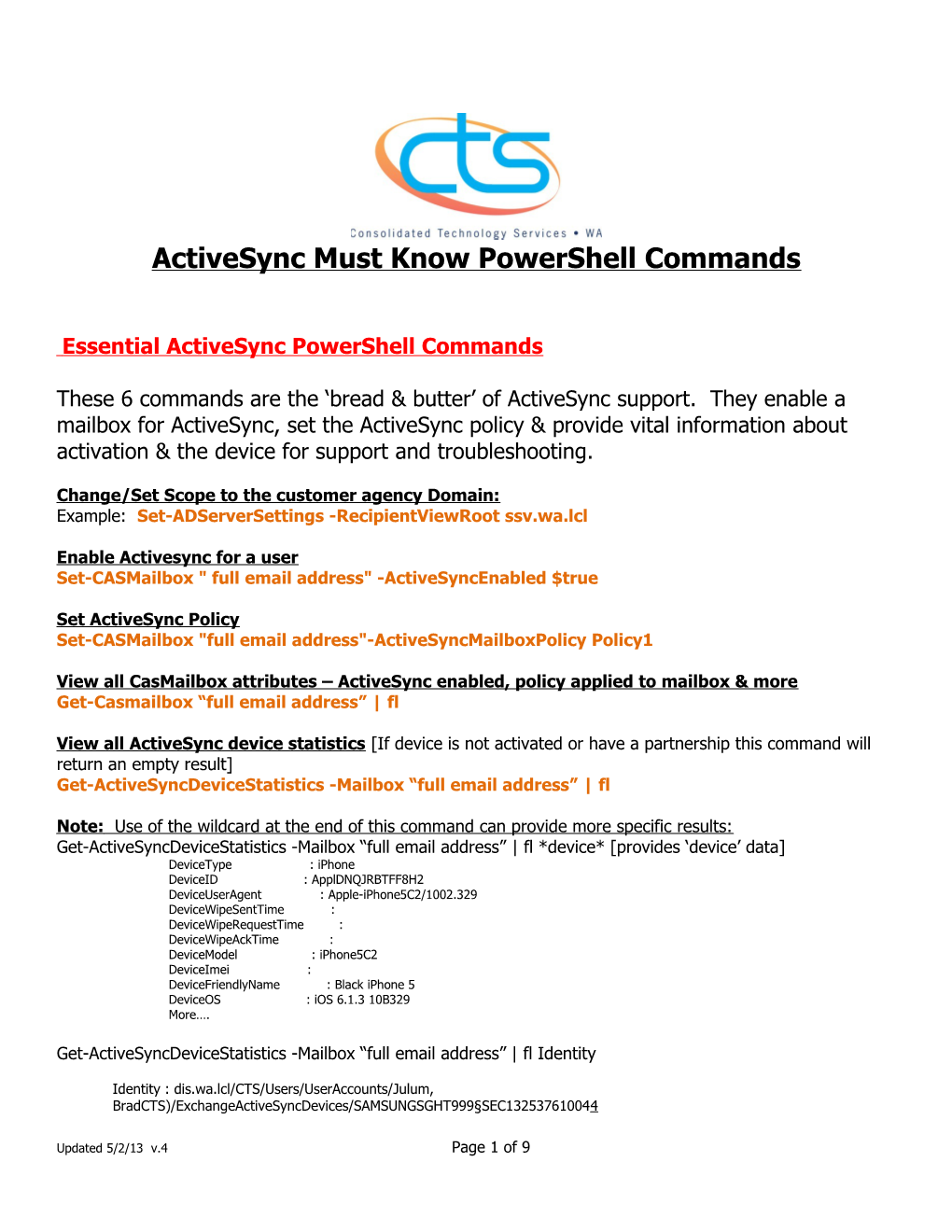 Activesync Must Know Powershell Commands