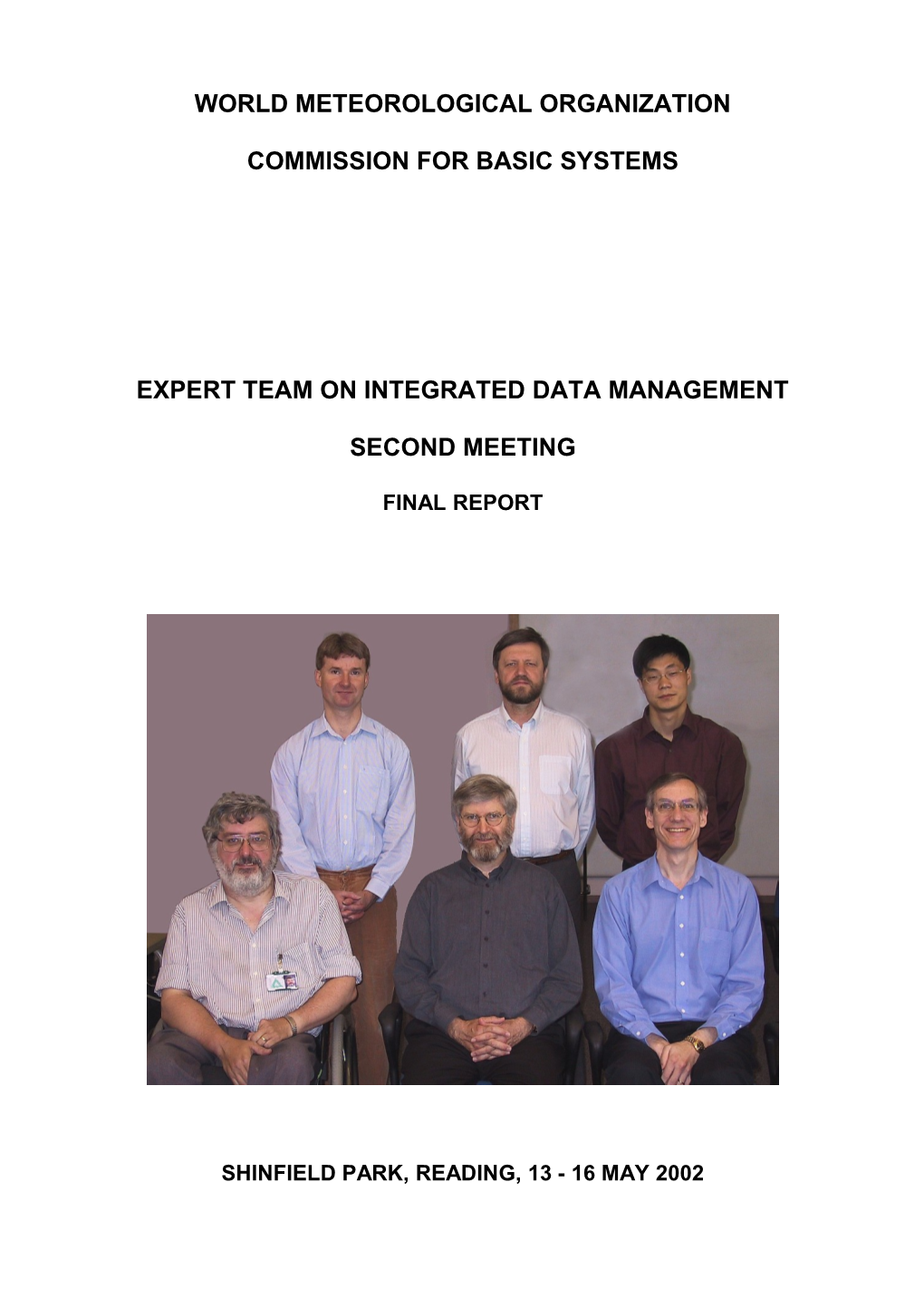 Report of ET on Integrated Data Management - 2002