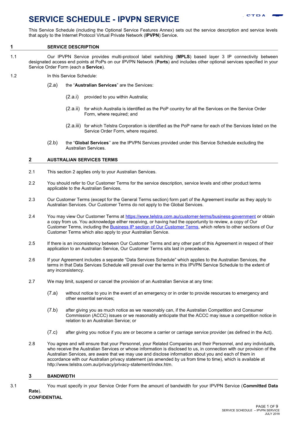 Telstra Legal Contract Template