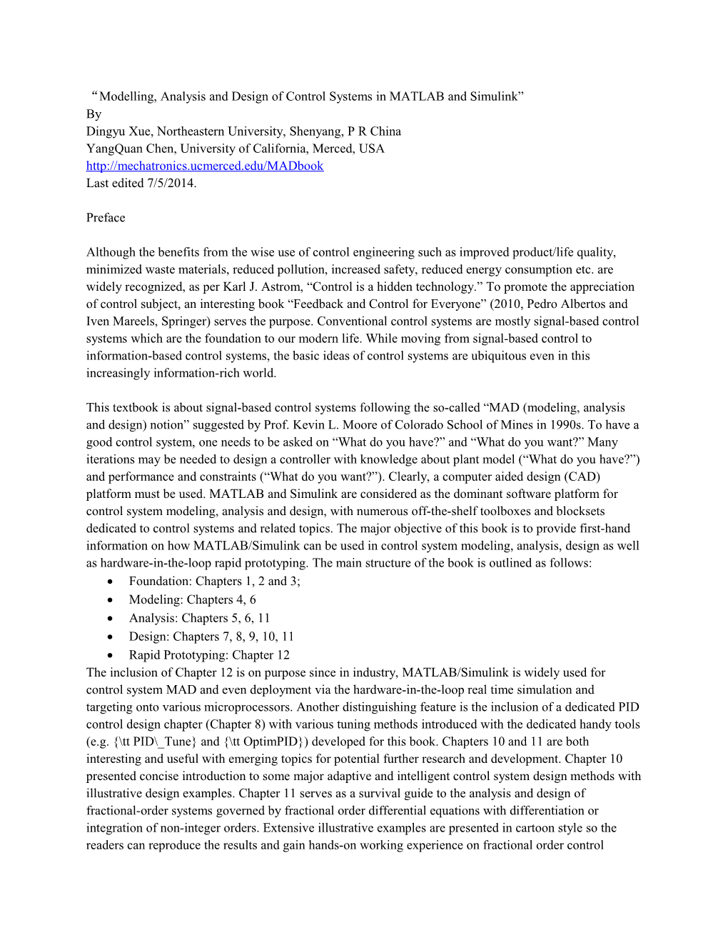 Modelling, Analysis and Design of Control Systems in MATLAB and Simulink