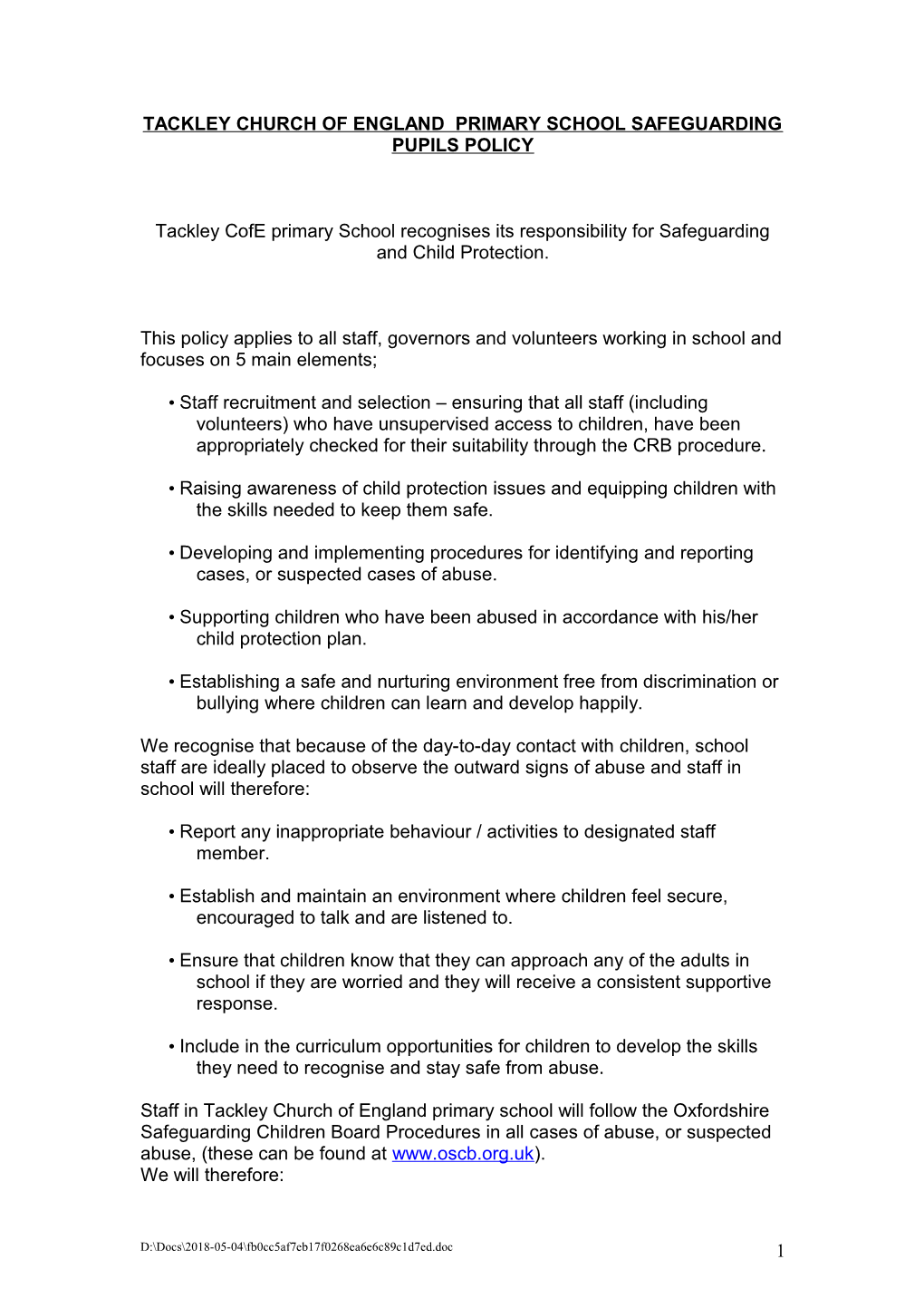 Template Safeguarding Pupils Policy s1