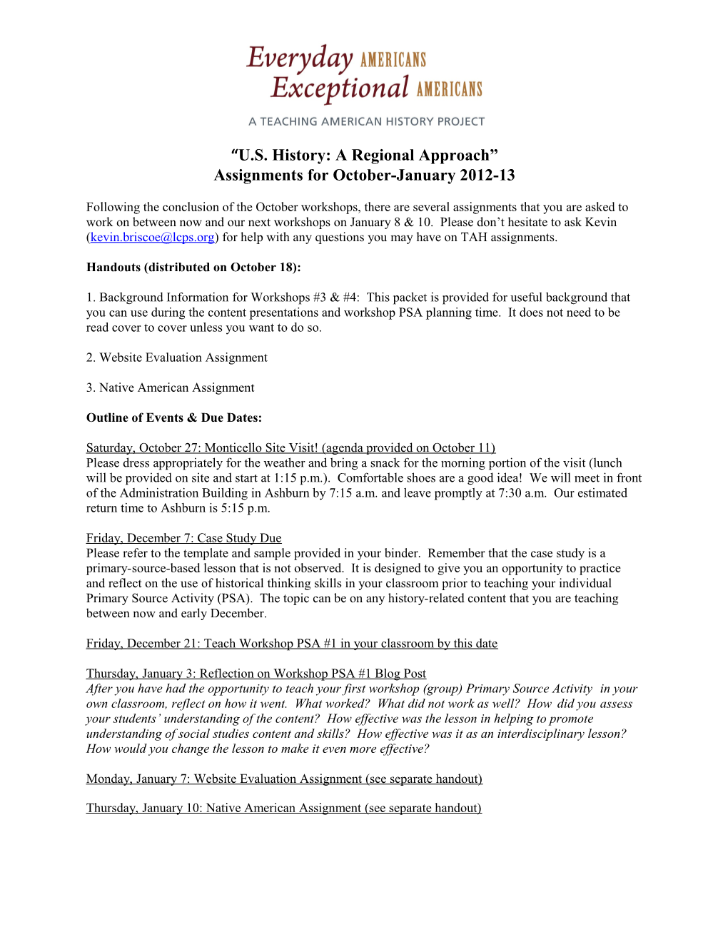 U.S. History: a Regional Approach