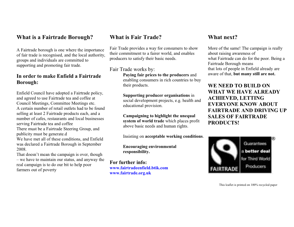 What Is a Fairtrade Borough