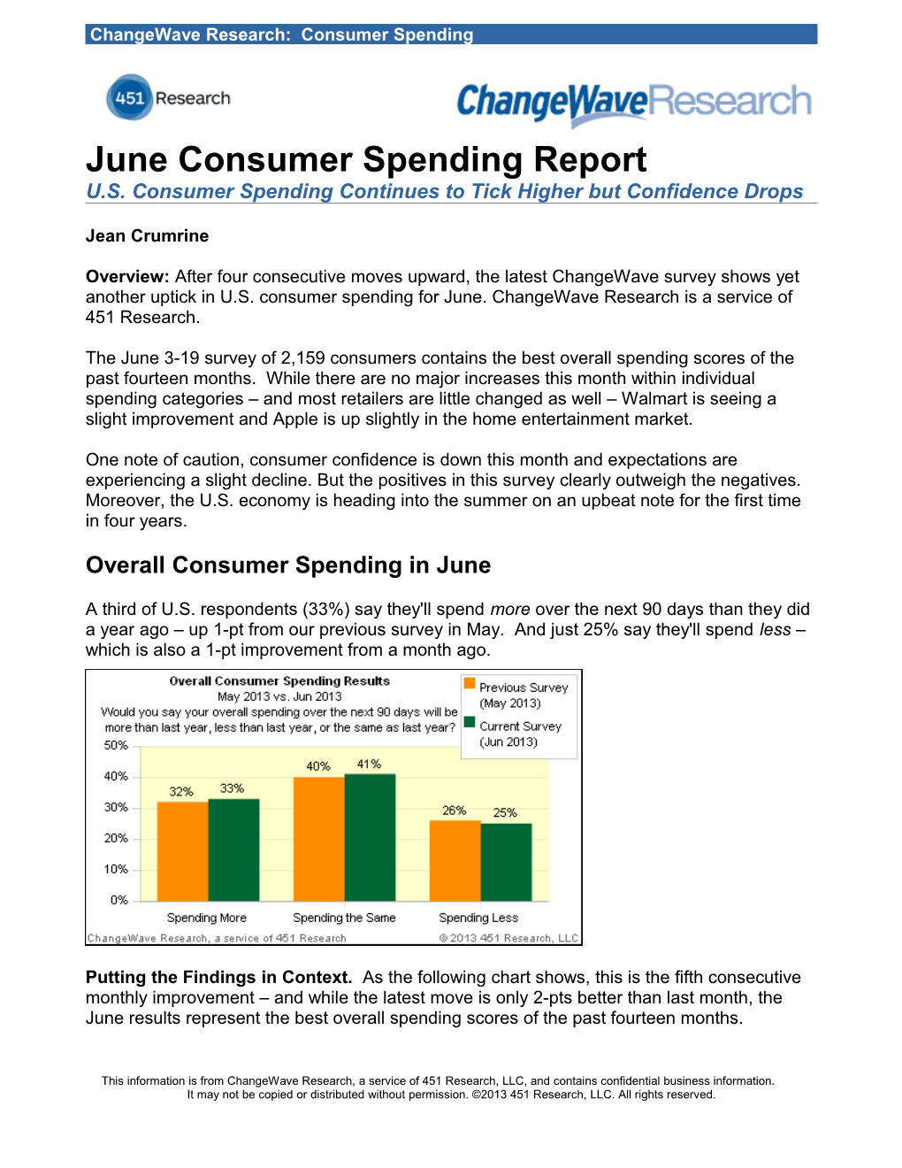 Changewave Research: Consumer Spending s1