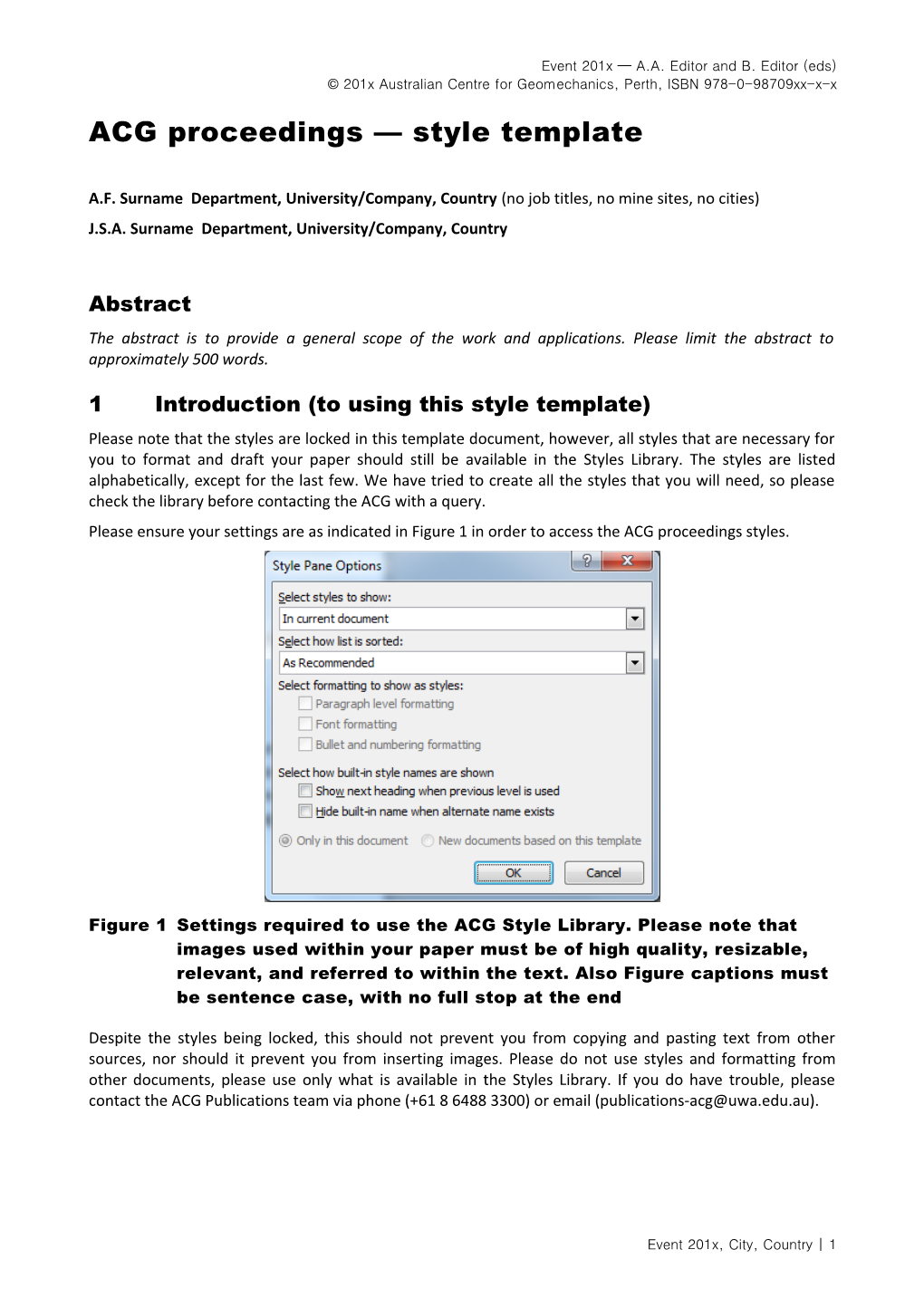 ACG Proceedings Style Template