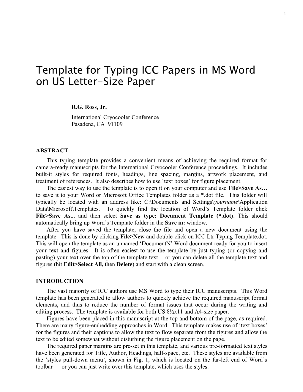 ICC Letter-Size Typing Template