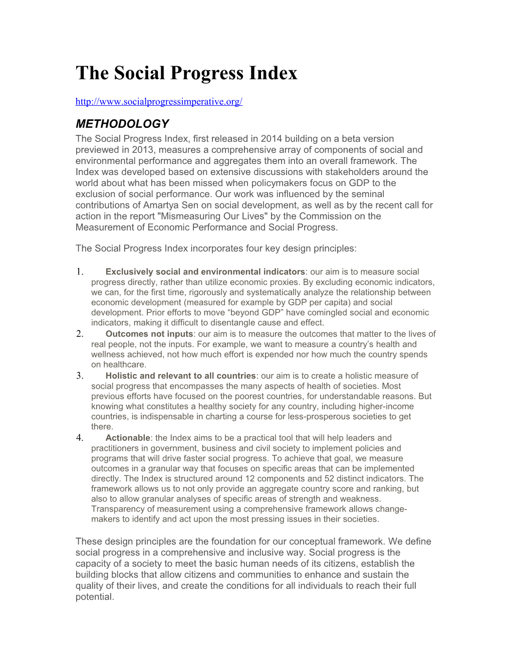 The Social Progress Index