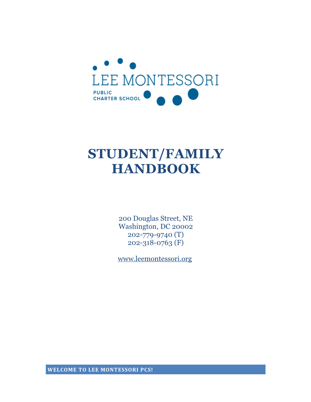 Lee Montessori PCS 2014-15 Family Handbook 022014