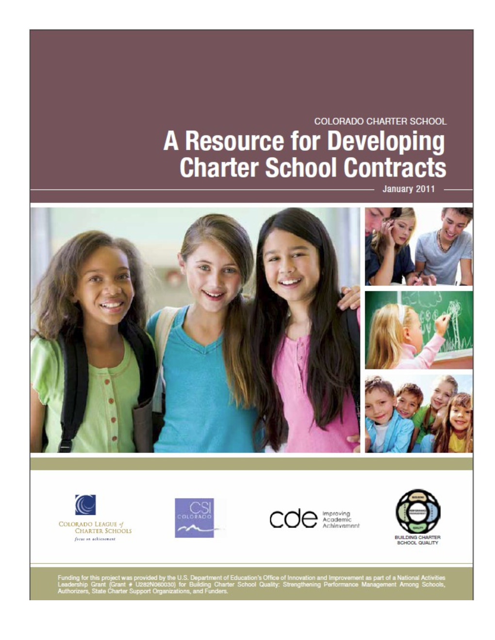 Colorado Charter School a Resource for Developing Charter School Contracts