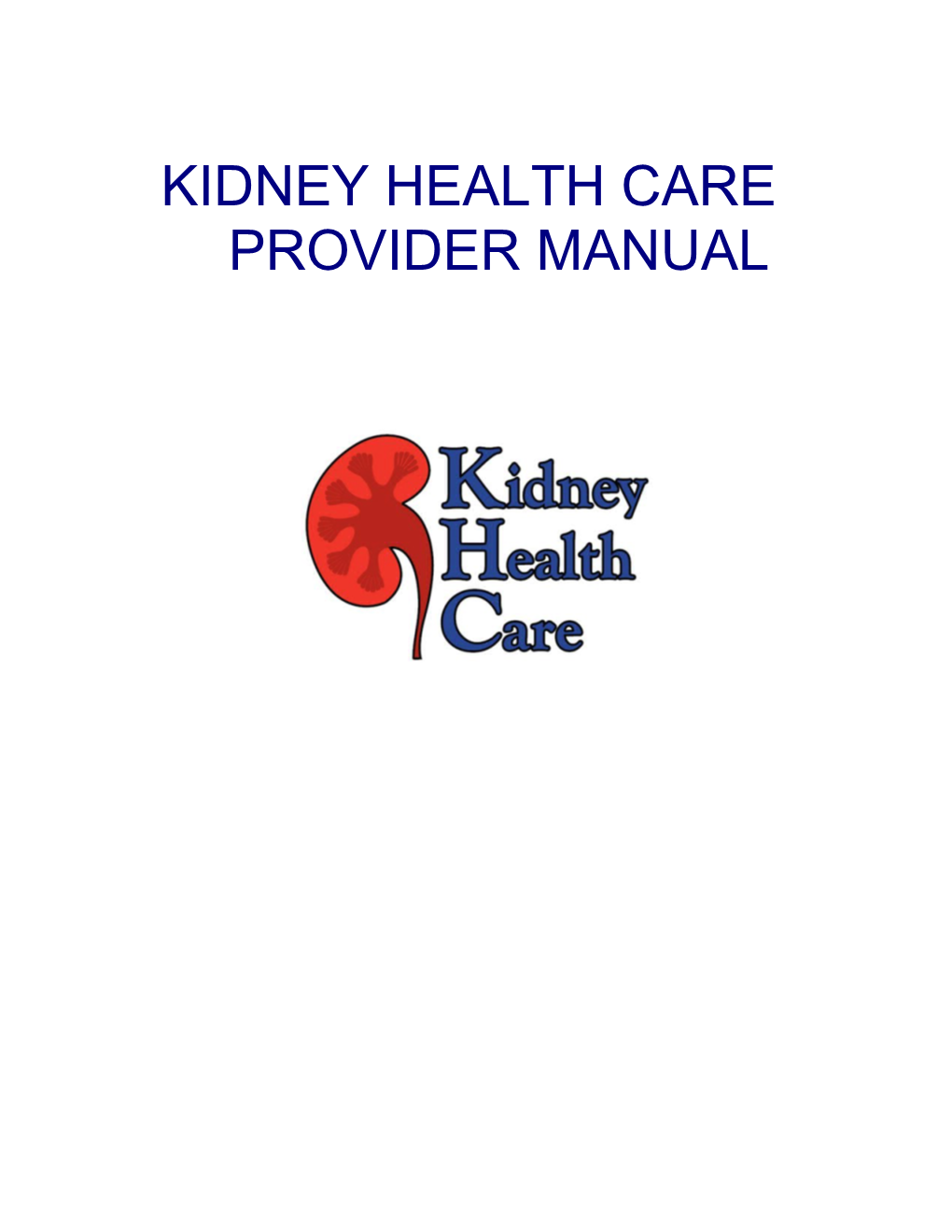 KHC Provider Manual (Word)