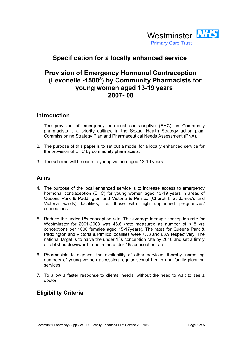 Specification for a Directed Enhanced Service