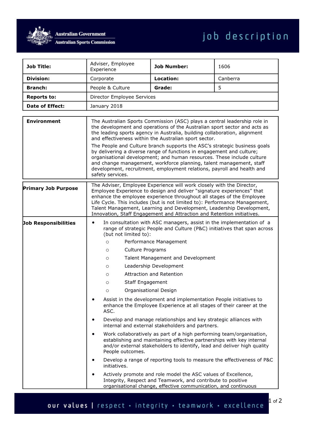 Draft Grade 7 Job Description - Reviewed Sept 2017