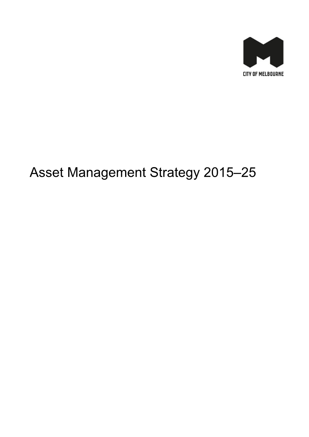 Asset Management Strategy 2015 25