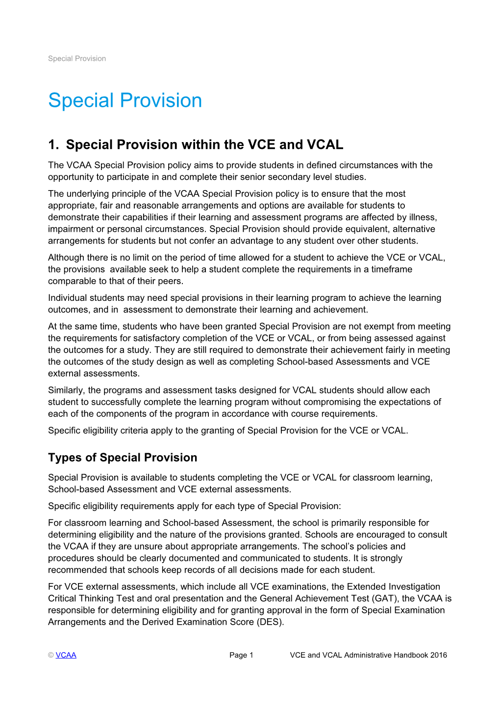 VCAA Page 2 VCE and VCAL Administrative Handbook 2016