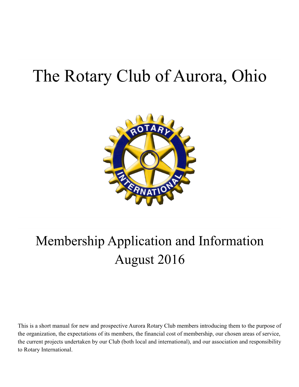 The Rotary Club of Aurora, Ohio