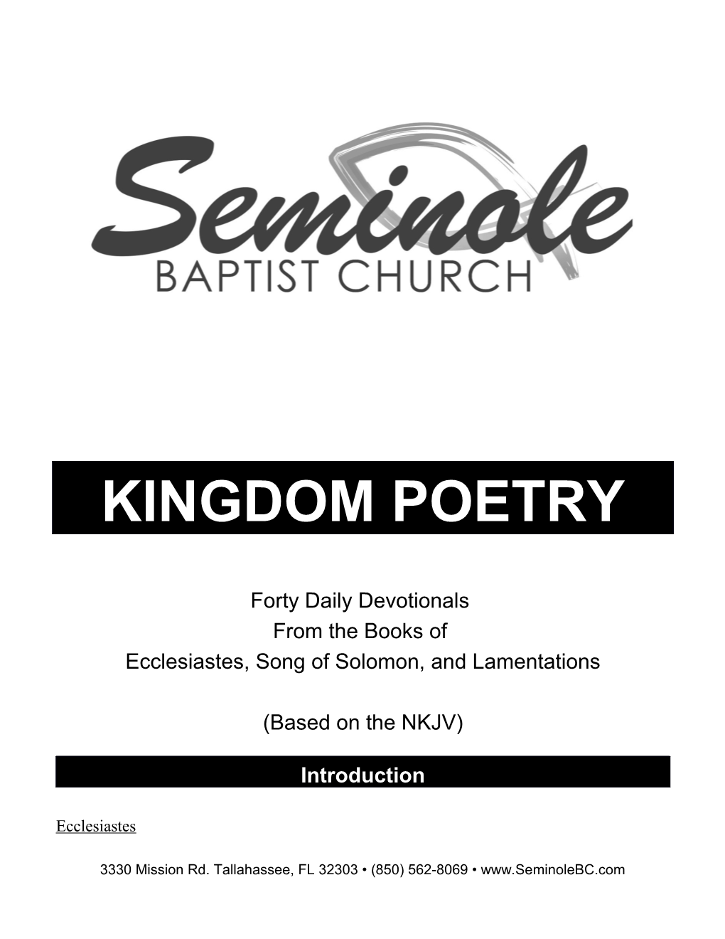 Ecclesiastes, Song of Solomon, and Lamentations