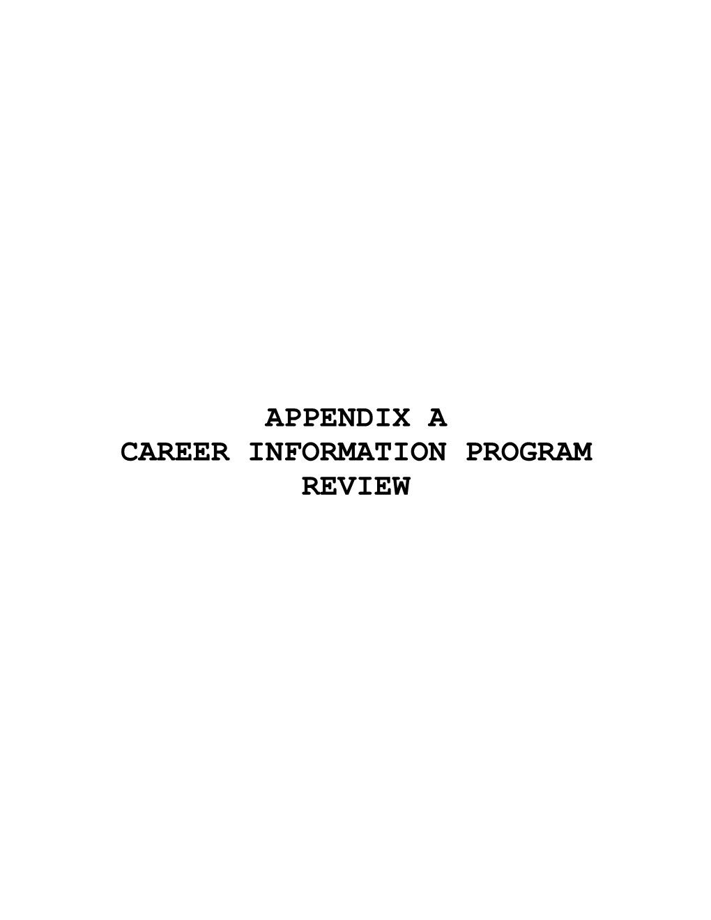 Career Information Program