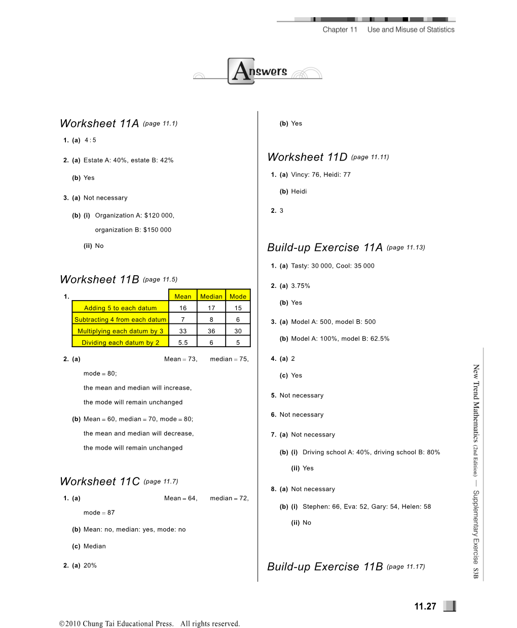 Worksheet 11A(Page 11.1)