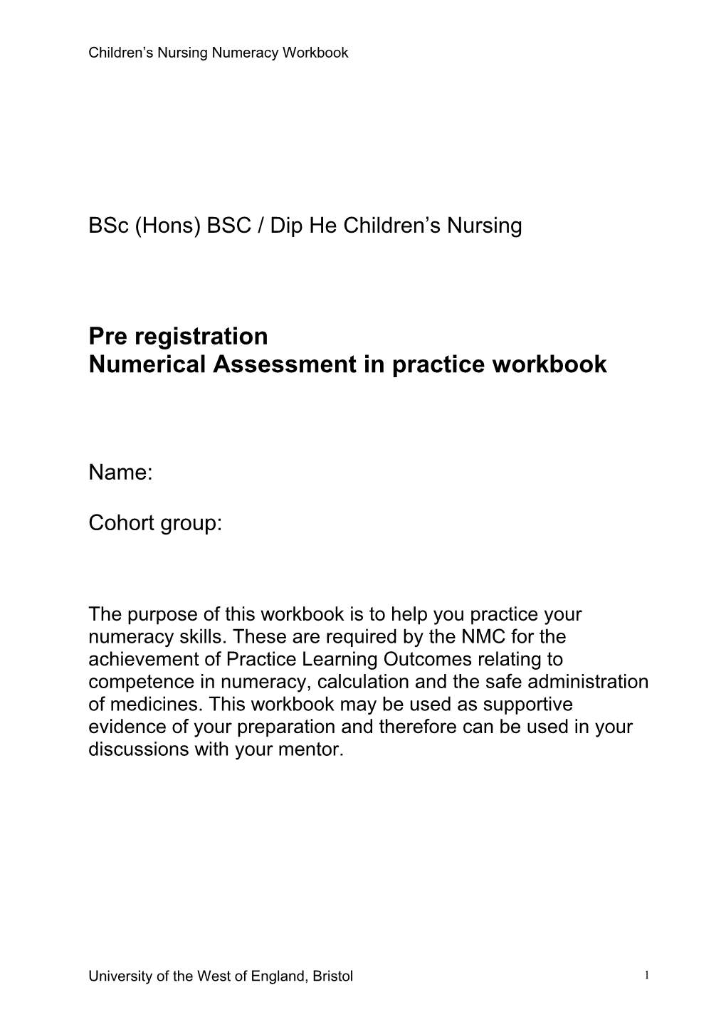 Children S Nursing Numeracy Workbook