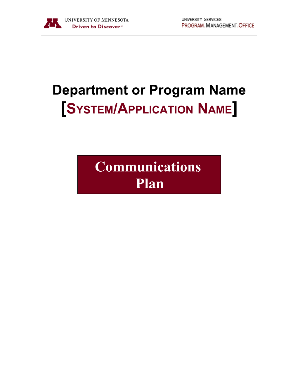 Department Or Program Name