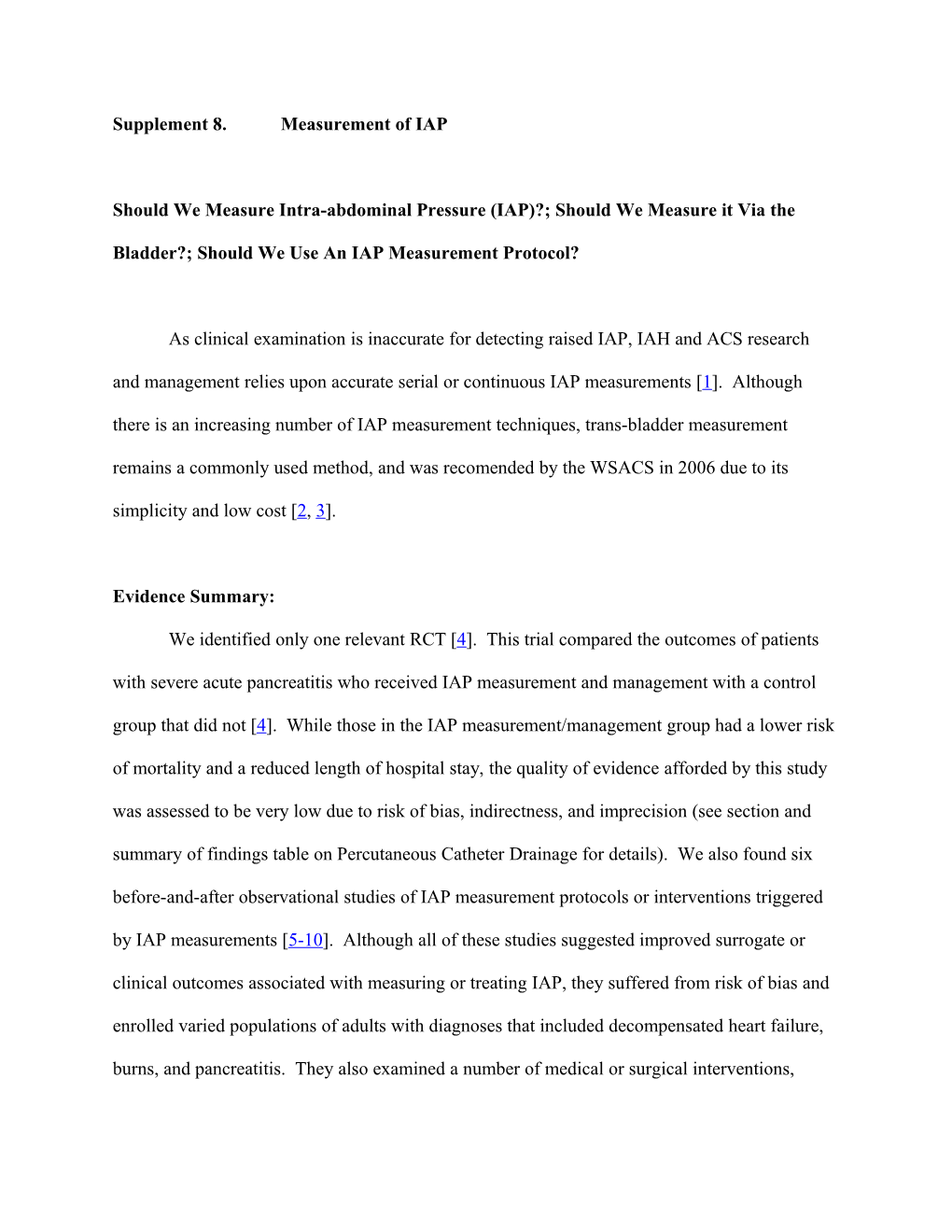 Supplement 8. Measurement of IAP