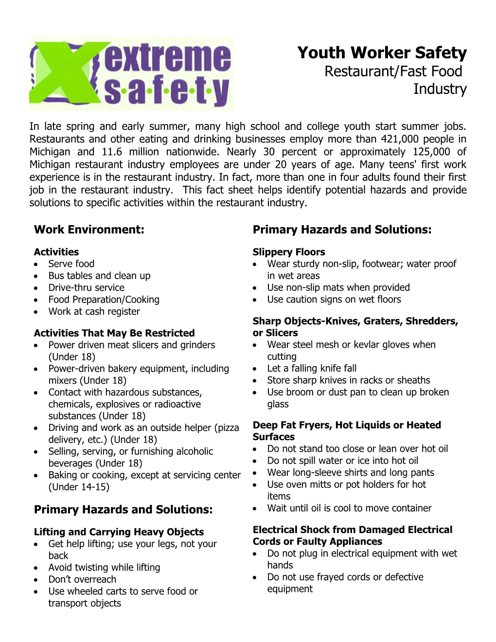 Youth Worker Safety