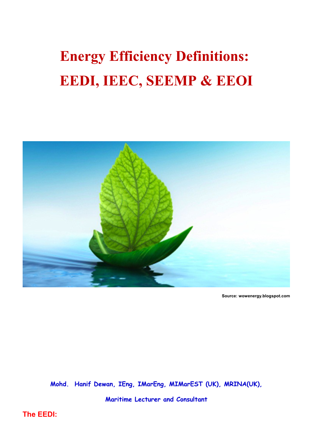 Eedi, Ieec, Seemp & Eeoi