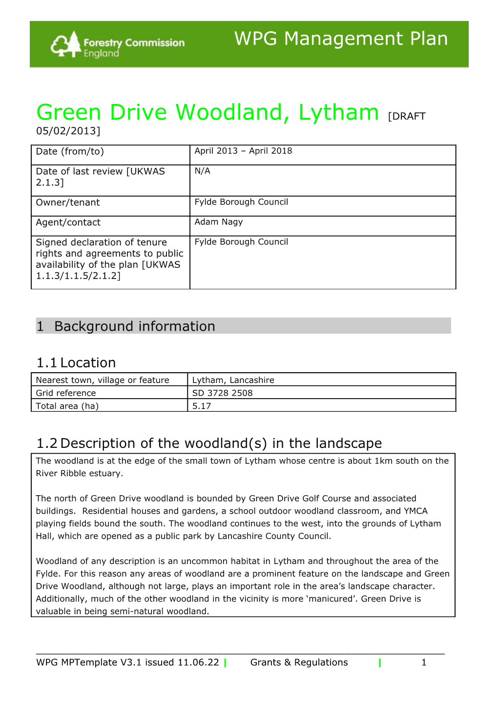 Woodland Management Plan