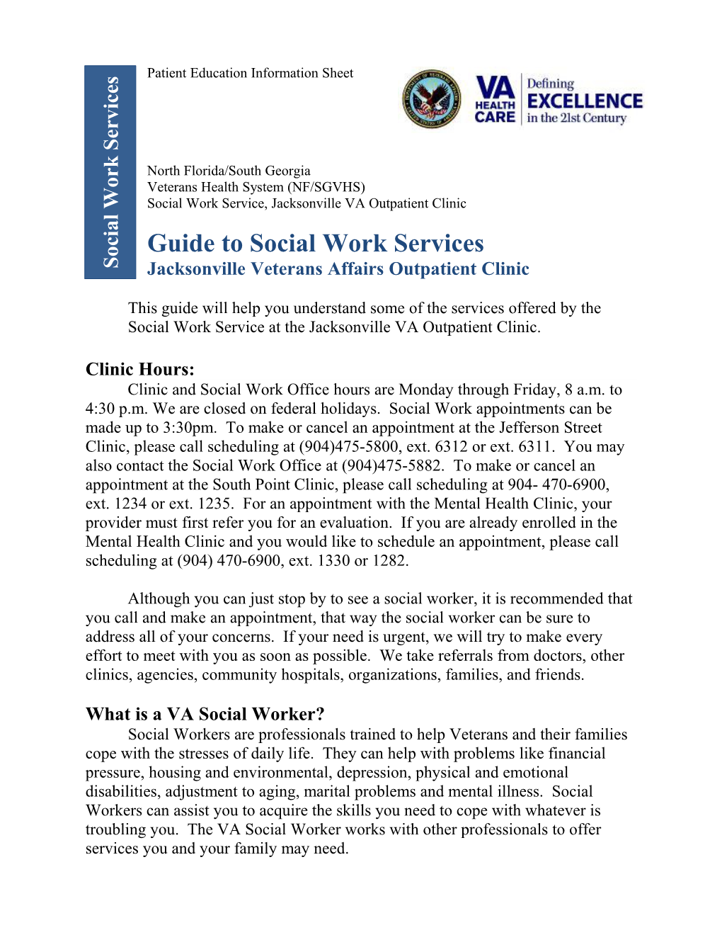 Social Work Services Guide Jax