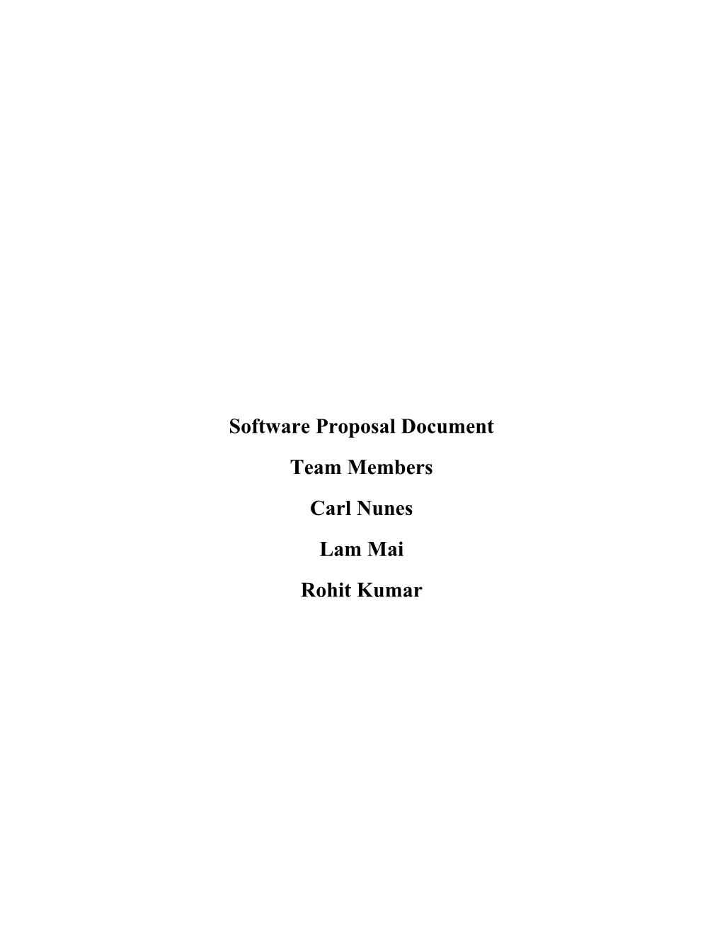 Software Proposal Document