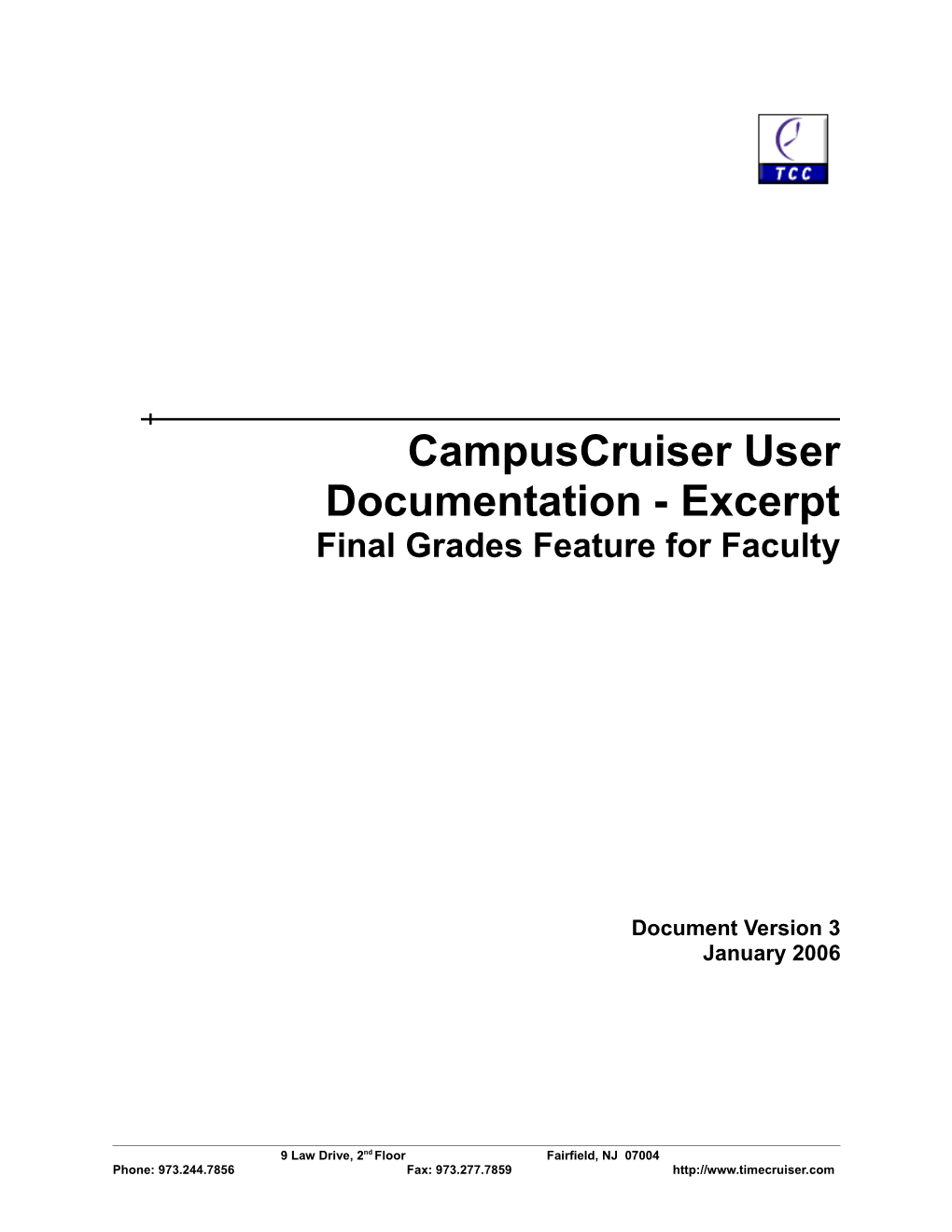 Campuscruiser User Documentation - Excerpt